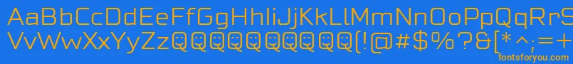 CuatraLight Font – Orange Fonts on Blue Background