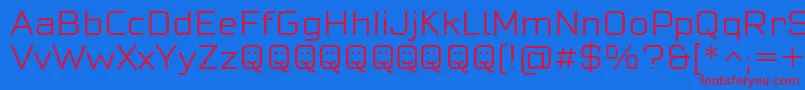 CuatraLight Font – Red Fonts on Blue Background