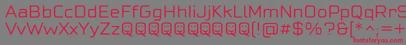 CuatraLight Font – Red Fonts on Gray Background