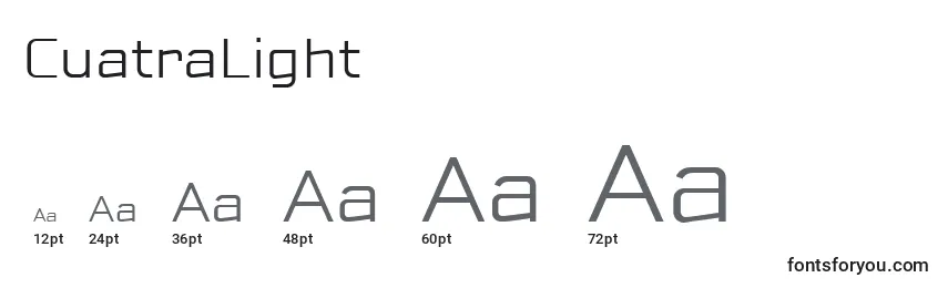 Размеры шрифта CuatraLight