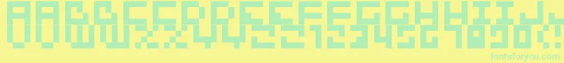 Bit01.Cube16Remix Font – Green Fonts on Yellow Background