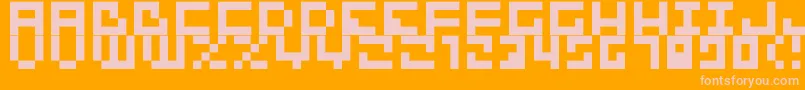 Bit01.Cube16Remix Font – Pink Fonts on Orange Background