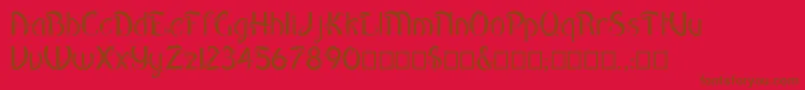Pepinot Font – Brown Fonts on Red Background