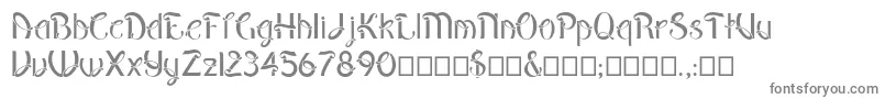 Pepinot-fontti – harmaat kirjasimet valkoisella taustalla