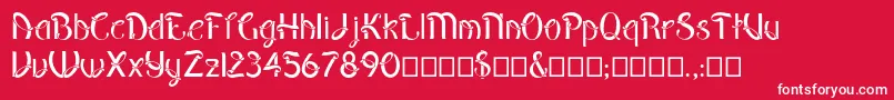 Pepinot Font – White Fonts on Red Background