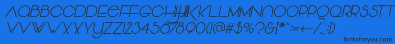 Vonique64Italic Font – Black Fonts on Blue Background