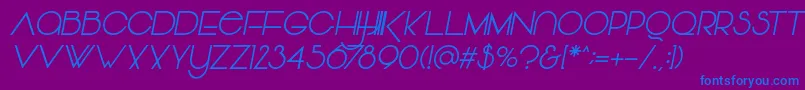Vonique64Italic Font – Blue Fonts on Purple Background