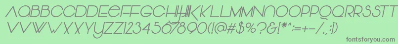 Vonique64Italic Font – Gray Fonts on Green Background