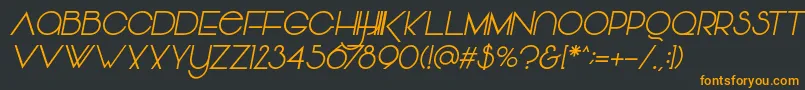 Vonique64Italic Font – Orange Fonts on Black Background