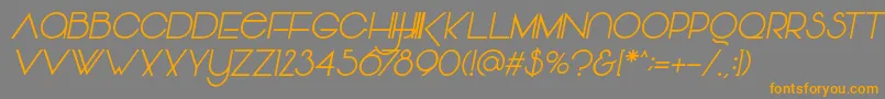 Fonte Vonique64Italic – fontes laranjas em um fundo cinza
