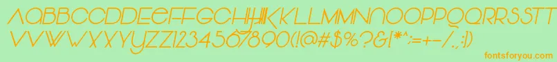 Vonique64Italic Font – Orange Fonts on Green Background