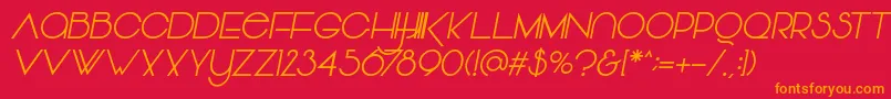 Vonique64Italic Font – Orange Fonts on Red Background