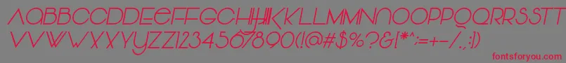 Vonique64Italic-Schriftart – Rote Schriften auf grauem Hintergrund