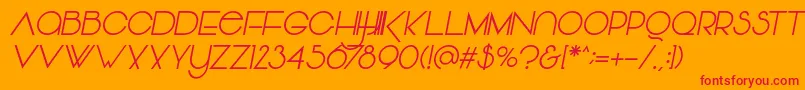fuente Vonique64Italic – Fuentes Rojas Sobre Fondo Naranja