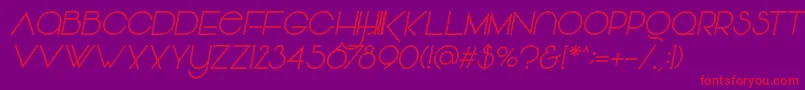 Vonique64Italic-Schriftart – Rote Schriften auf violettem Hintergrund