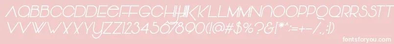 Vonique64Italic Font – White Fonts on Pink Background