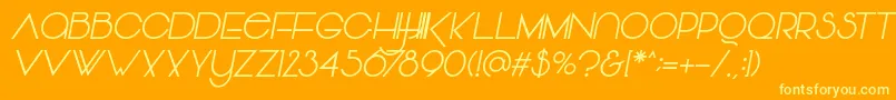 Шрифт Vonique64Italic – жёлтые шрифты на оранжевом фоне