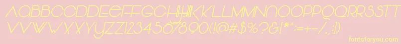 Czcionka Vonique64Italic – żółte czcionki na różowym tle