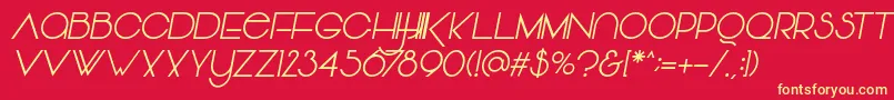 Vonique64Italic Font – Yellow Fonts on Red Background