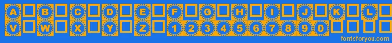 4yeoOut Font – Orange Fonts on Blue Background