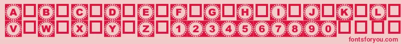 フォント4yeoOut – ピンクの背景に赤い文字
