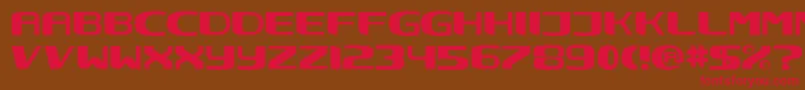 フォントNec ffy – 赤い文字が茶色の背景にあります。