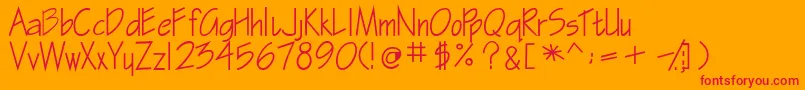 GasparillasskBold Font – Red Fonts on Orange Background