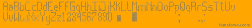 NewsBoardTfb-fontti – harmaat kirjasimet oranssilla taustalla
