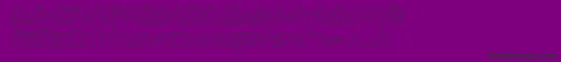 Antikytheraoutlineital-Schriftart – Schwarze Schriften auf violettem Hintergrund