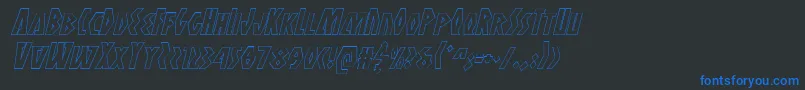Antikytheraoutlineital Font – Blue Fonts on Black Background