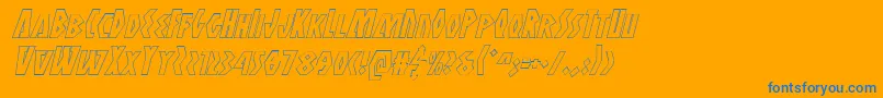 Antikytheraoutlineital Font – Blue Fonts on Orange Background
