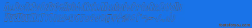 Antikytheraoutlineital Font – Brown Fonts on Blue Background