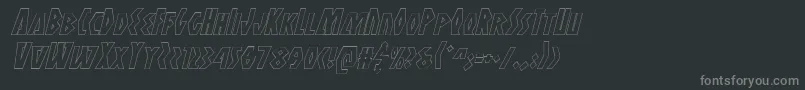 Antikytheraoutlineital Font – Gray Fonts on Black Background