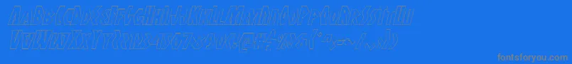 Antikytheraoutlineital Font – Gray Fonts on Blue Background