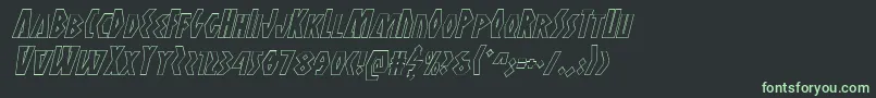 Antikytheraoutlineital Font – Green Fonts on Black Background