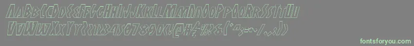 Antikytheraoutlineital Font – Green Fonts on Gray Background