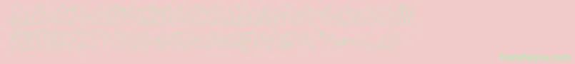 Antikytheraoutlineital-Schriftart – Grüne Schriften auf rosa Hintergrund