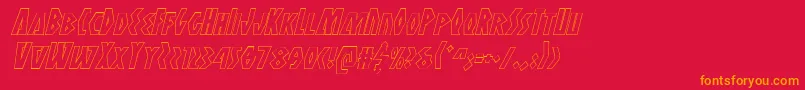 Antikytheraoutlineital Font – Orange Fonts on Red Background