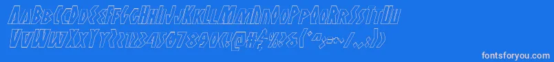 Antikytheraoutlineital Font – Pink Fonts on Blue Background