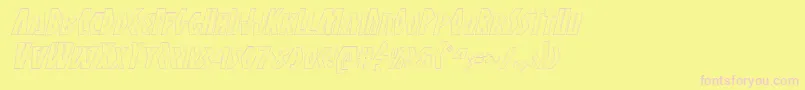 Antikytheraoutlineital Font – Pink Fonts on Yellow Background
