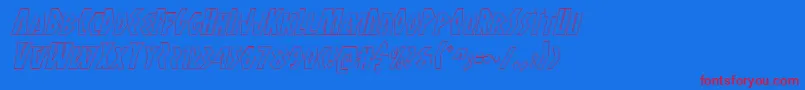 Antikytheraoutlineital Font – Red Fonts on Blue Background
