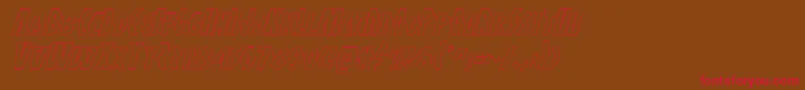 Antikytheraoutlineital-Schriftart – Rote Schriften auf braunem Hintergrund