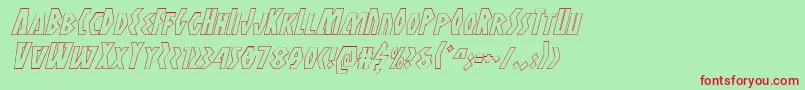 Antikytheraoutlineital Font – Red Fonts on Green Background