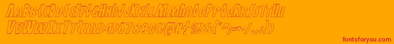 Antikytheraoutlineital Font – Red Fonts on Orange Background
