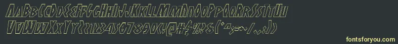 Antikytheraoutlineital Font – Yellow Fonts on Black Background