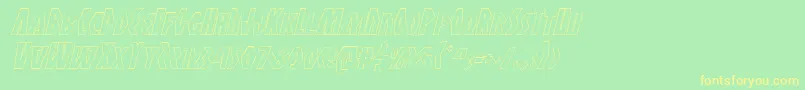 Antikytheraoutlineital Font – Yellow Fonts on Green Background