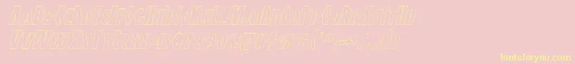 Antikytheraoutlineital Font – Yellow Fonts on Pink Background