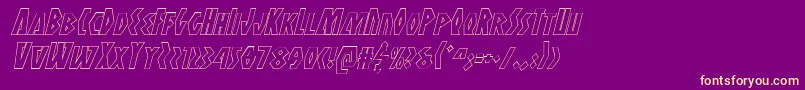 Antikytheraoutlineital Font – Yellow Fonts on Purple Background