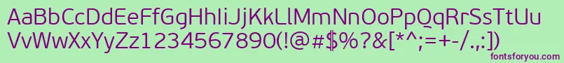 PfbeausansproLight Font – Purple Fonts on Green Background
