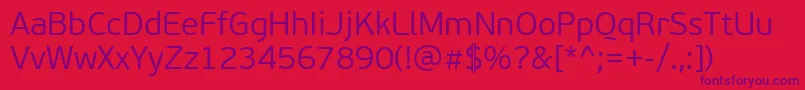 PfbeausansproLight Font – Purple Fonts on Red Background